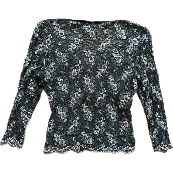 Vintage y2k Moda International Black Lace Whimsy Blouse Top Shirt Whimsygoth - Picture 2 of 4